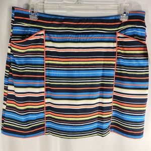 Ruby Rd Par Excellence Sun Protection UPF 50 Multi Striped Skort Size Large